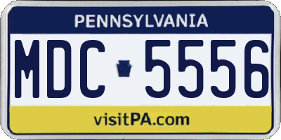 PA license plate MDC5556