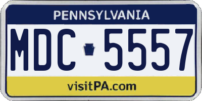 PA license plate MDC5557