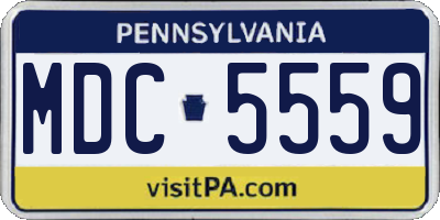 PA license plate MDC5559