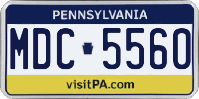 PA license plate MDC5560
