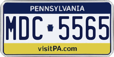 PA license plate MDC5565