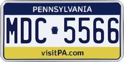 PA license plate MDC5566