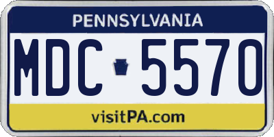 PA license plate MDC5570