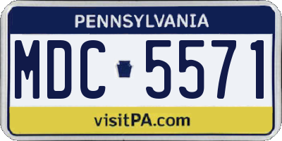 PA license plate MDC5571