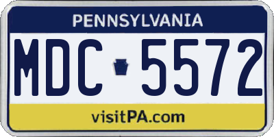 PA license plate MDC5572