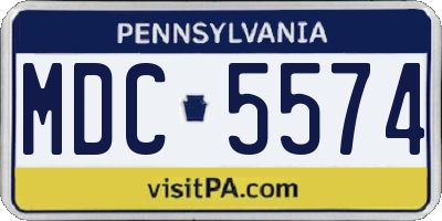 PA license plate MDC5574