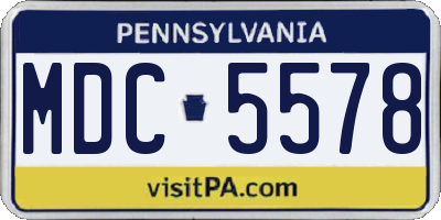 PA license plate MDC5578