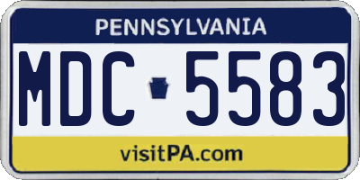 PA license plate MDC5583