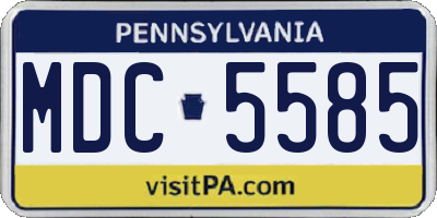 PA license plate MDC5585