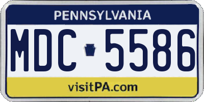 PA license plate MDC5586