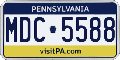 PA license plate MDC5588