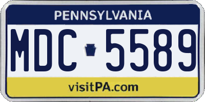 PA license plate MDC5589