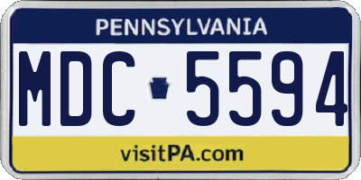PA license plate MDC5594