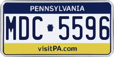 PA license plate MDC5596
