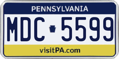 PA license plate MDC5599