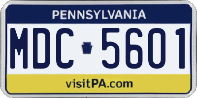 PA license plate MDC5601