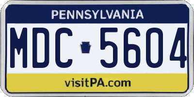 PA license plate MDC5604