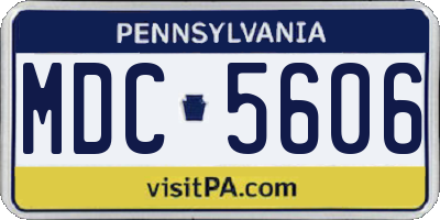 PA license plate MDC5606