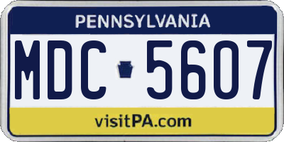 PA license plate MDC5607