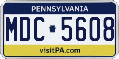 PA license plate MDC5608