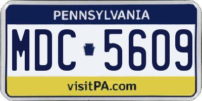 PA license plate MDC5609