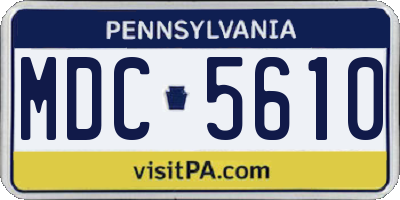 PA license plate MDC5610