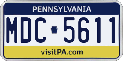PA license plate MDC5611