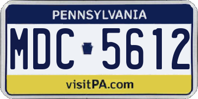 PA license plate MDC5612