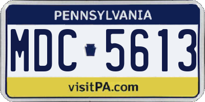 PA license plate MDC5613
