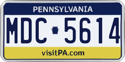 PA license plate MDC5614