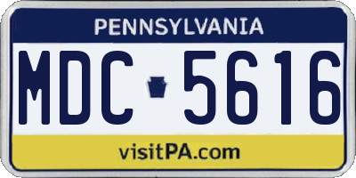 PA license plate MDC5616