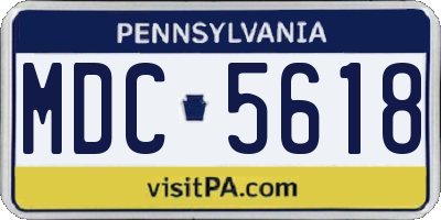 PA license plate MDC5618