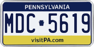 PA license plate MDC5619