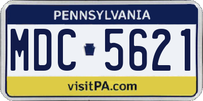 PA license plate MDC5621