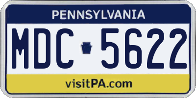 PA license plate MDC5622