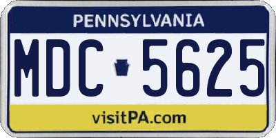 PA license plate MDC5625