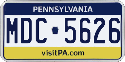 PA license plate MDC5626