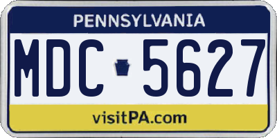 PA license plate MDC5627