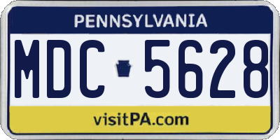 PA license plate MDC5628