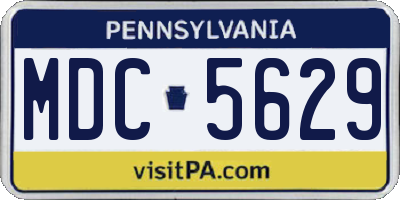 PA license plate MDC5629