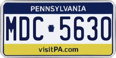 PA license plate MDC5630