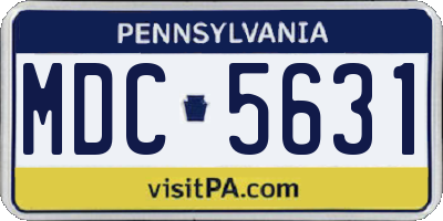 PA license plate MDC5631