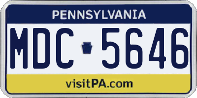 PA license plate MDC5646