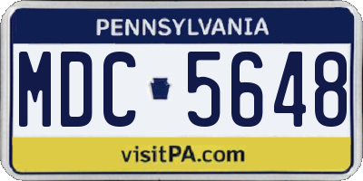 PA license plate MDC5648