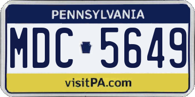PA license plate MDC5649