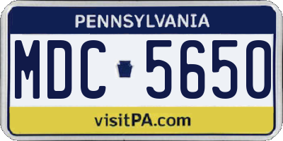 PA license plate MDC5650