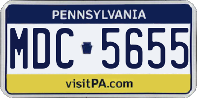 PA license plate MDC5655