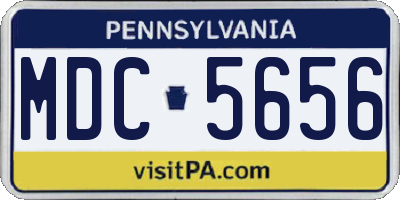 PA license plate MDC5656