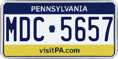 PA license plate MDC5657