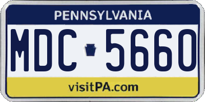 PA license plate MDC5660
